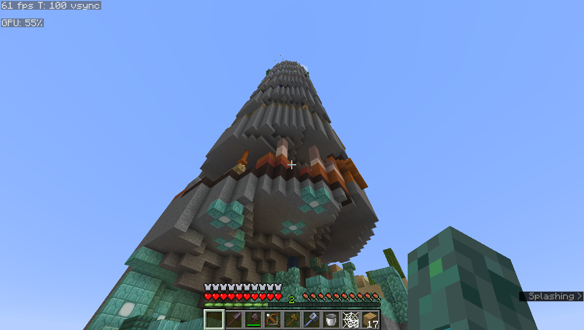 The spiral PK tower from below