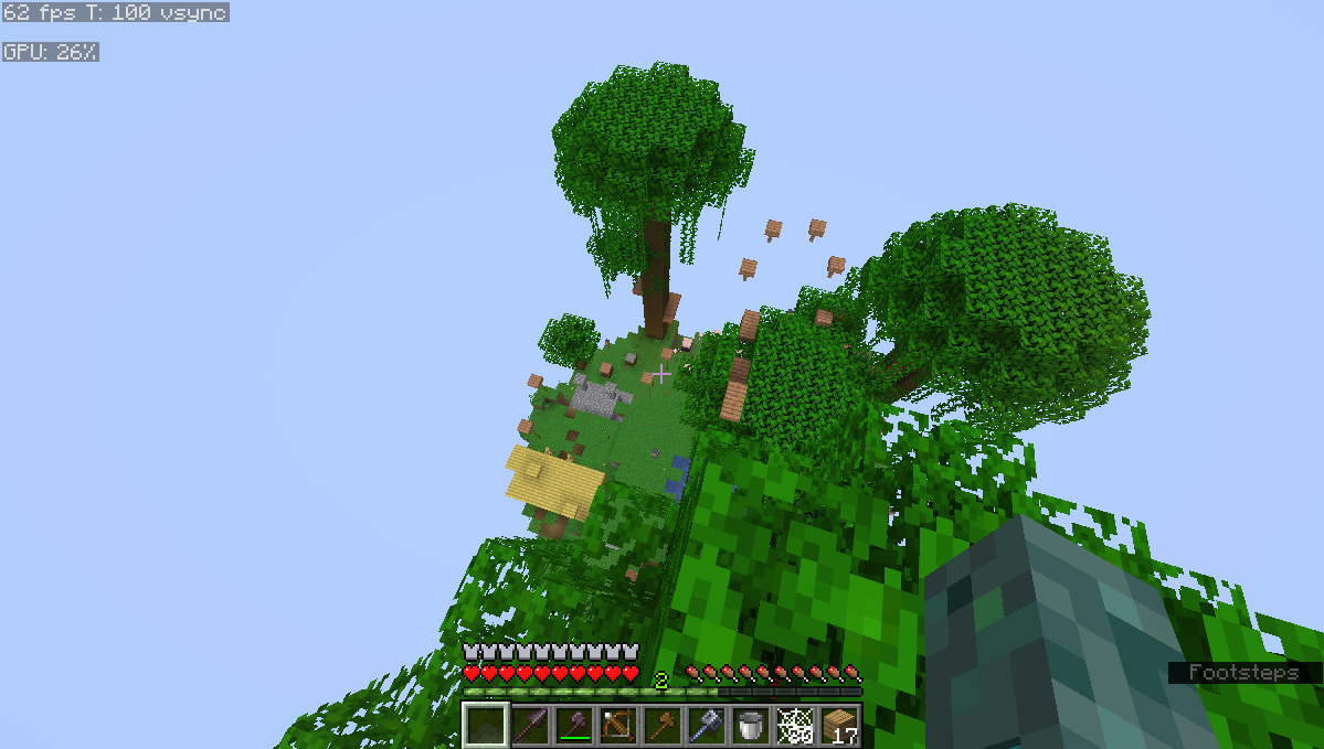 A jungle area on the top of the tower