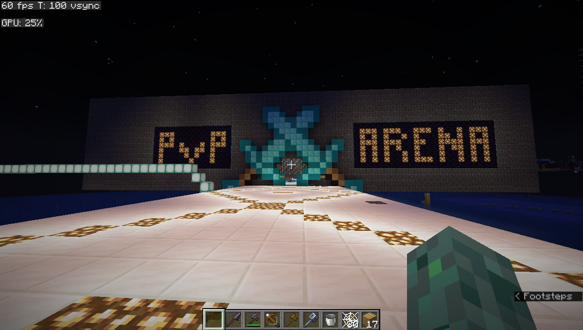 The PvP entrance area in the creative world