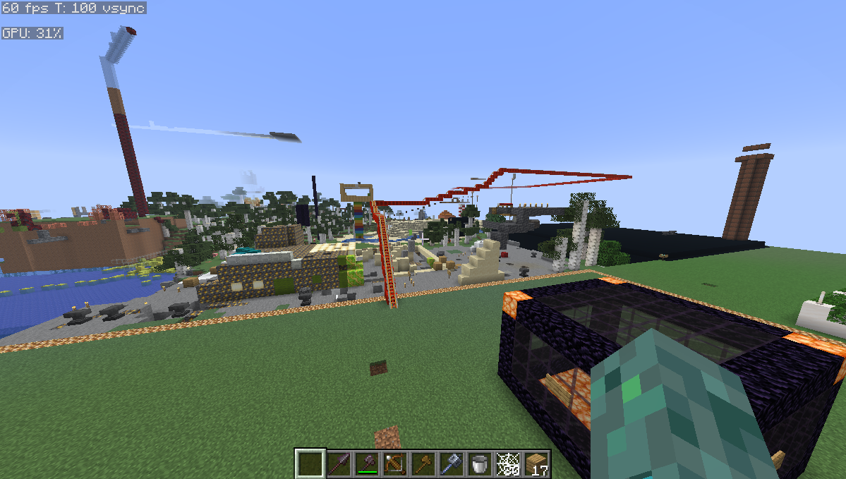 A roller coaster and other things in the creative world