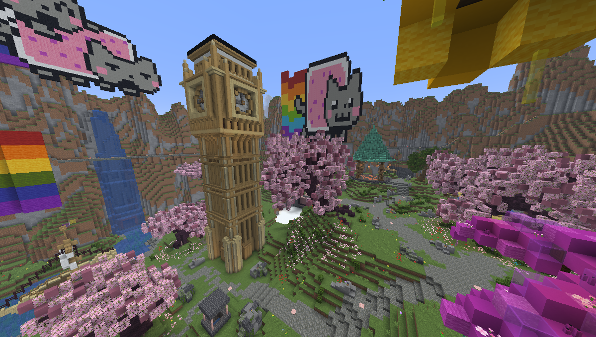 The rainbow hub's surroundings