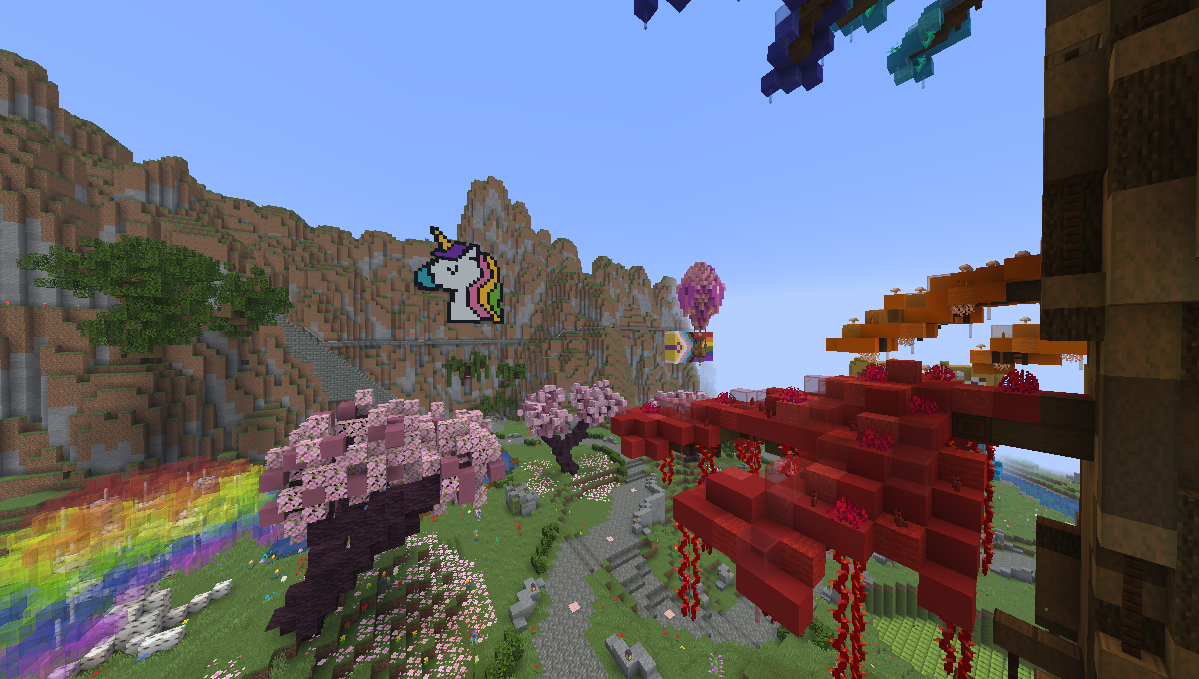 The rainbow hub's surroundings