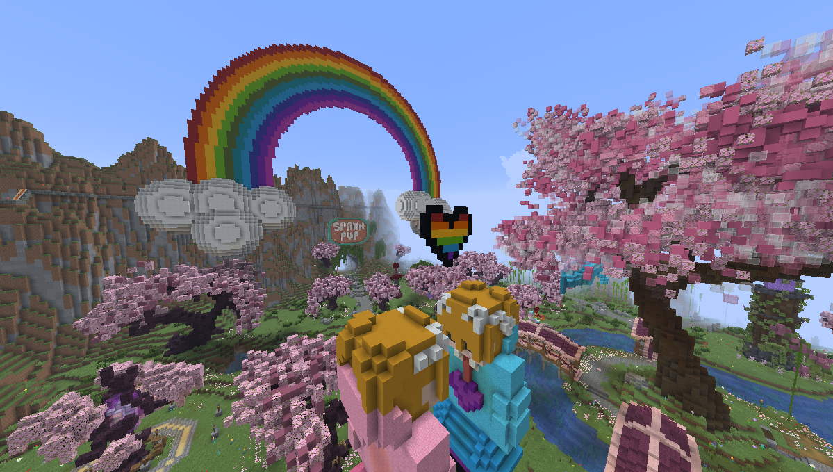 The rainbow hub's surroundings